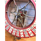 Antique Gambling Dice Gaming Roulette Wheel Wooden Carnival Sign 1900s Folk Art
