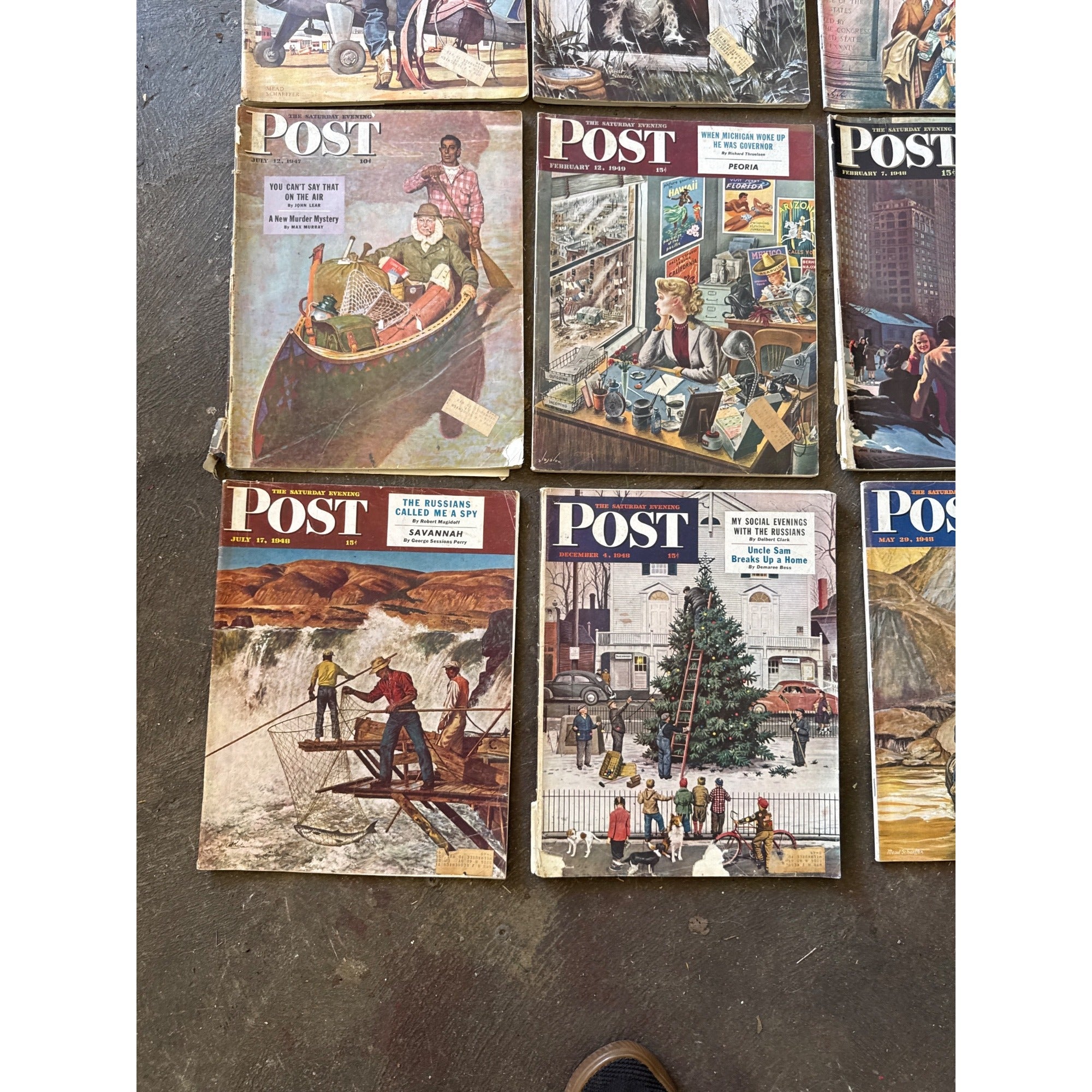 Vintage Saturday Evening Post Magazine Lot of 17 1940s 1950s Norman Rockwell