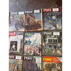 Vintage Saturday Evening Post Magazine Lot of 17 1940s 1950s Norman Rockwell