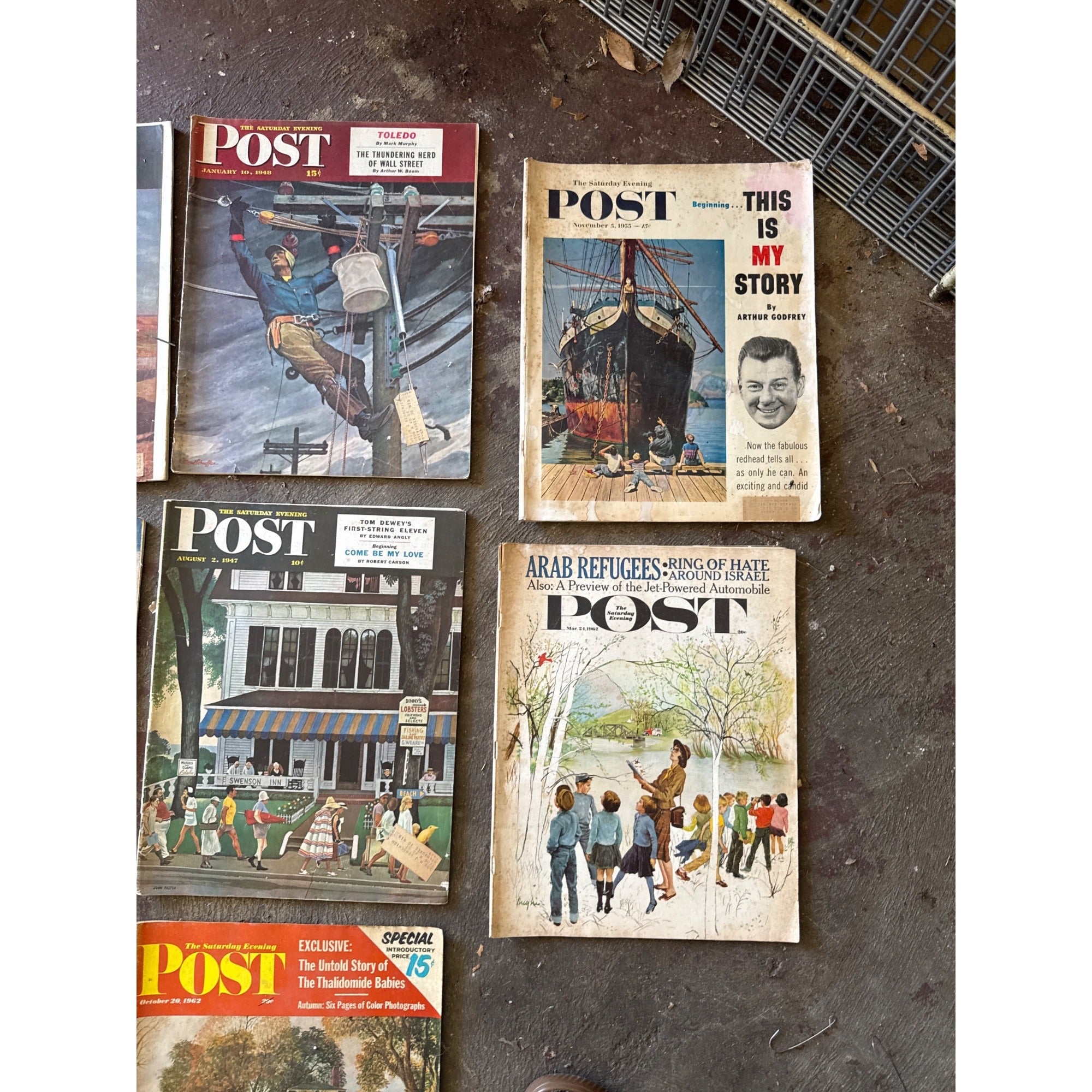 Vintage Saturday Evening Post Magazine Lot of 17 1940s 1950s Norman Rockwell