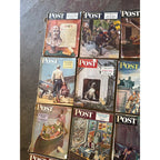 Vintage Saturday Evening Post Magazine Lot of 17 1940s 1950s Norman Rockwell