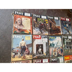 Vintage Saturday Evening Post Magazine Lot of 17 1940s 1950s Norman Rockwell