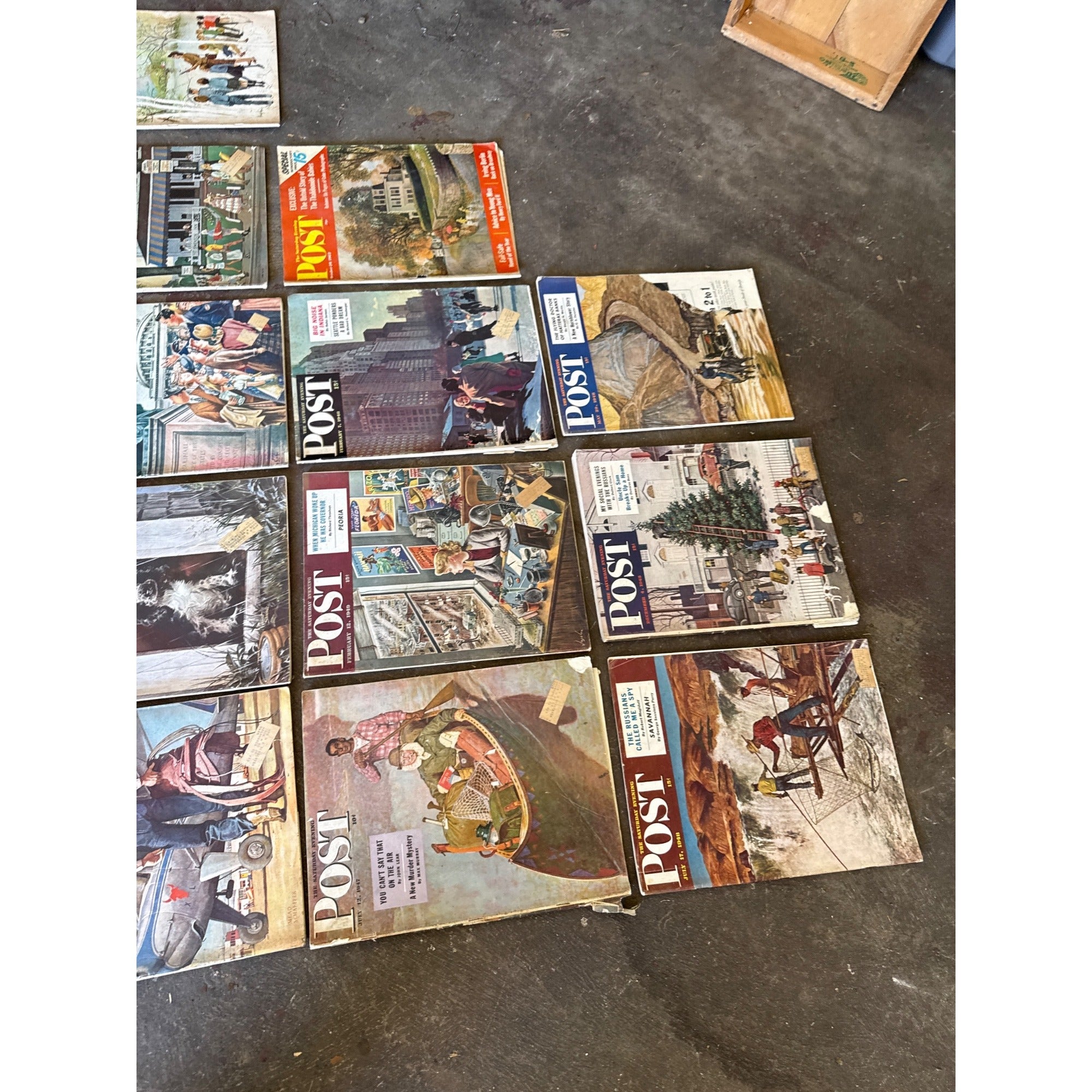 Vintage Saturday Evening Post Magazine Lot of 17 1940s 1950s Norman Rockwell