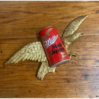 Vintage 1970s Miller Malt Liquor Beer Sign w/ Eagle & Beer Can 19" x 8" Bar