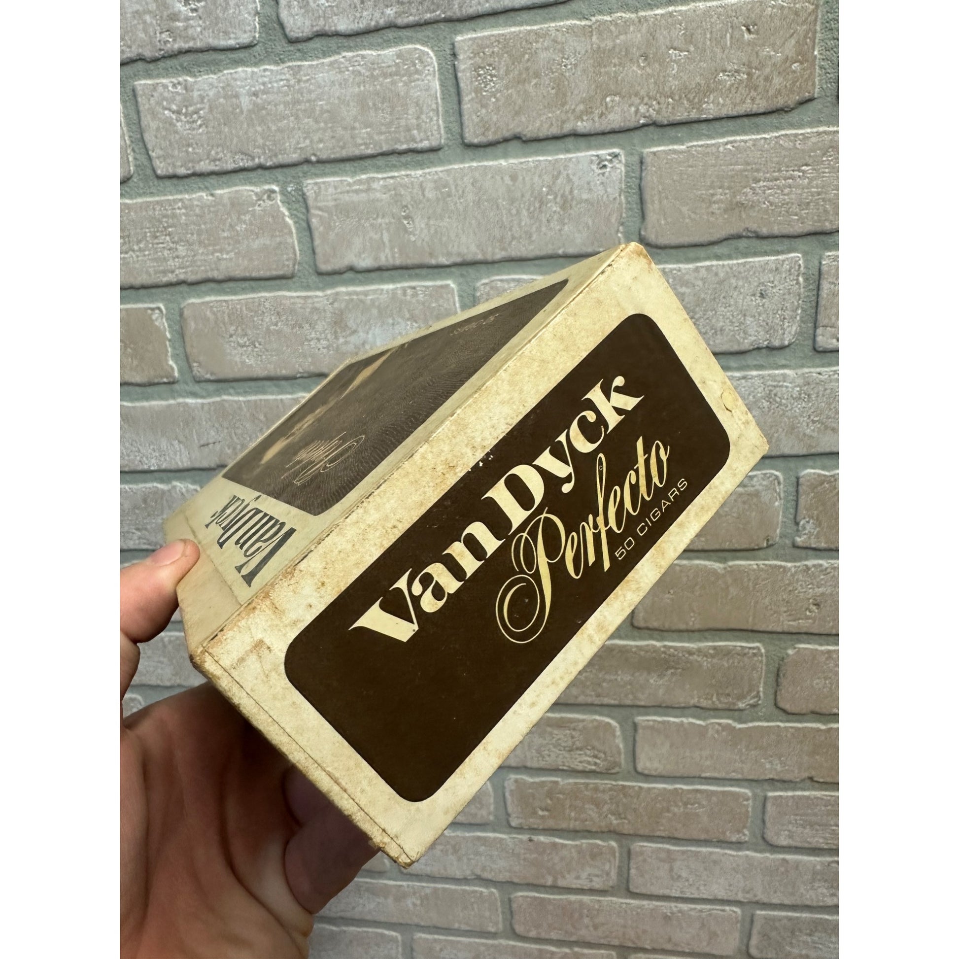 Vintage 1960s Van Dyck Perfectos Cigar Box Pressed Cardboard Advertising