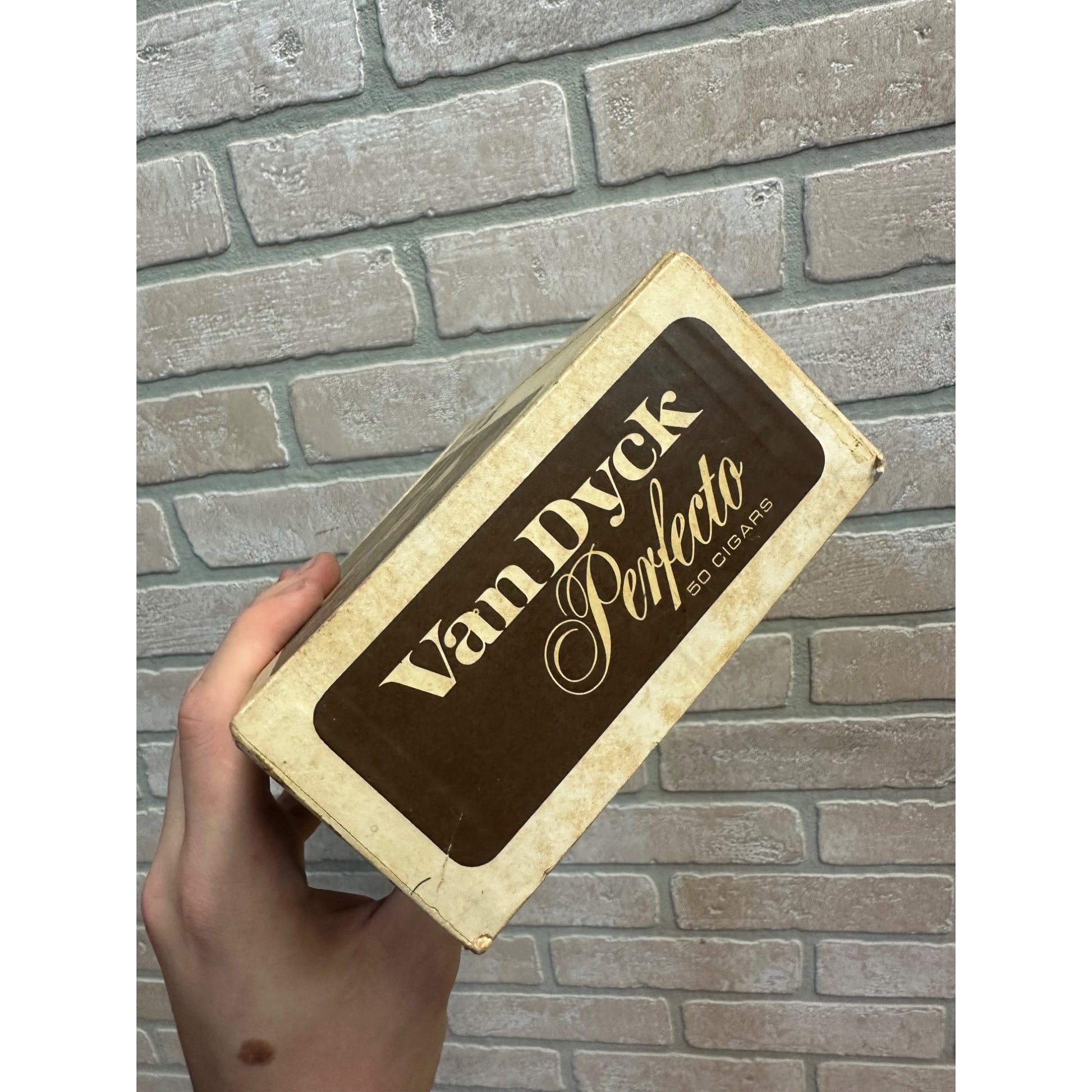 Vintage 1960s Van Dyck Perfectos Cigar Box Pressed Cardboard Advertising