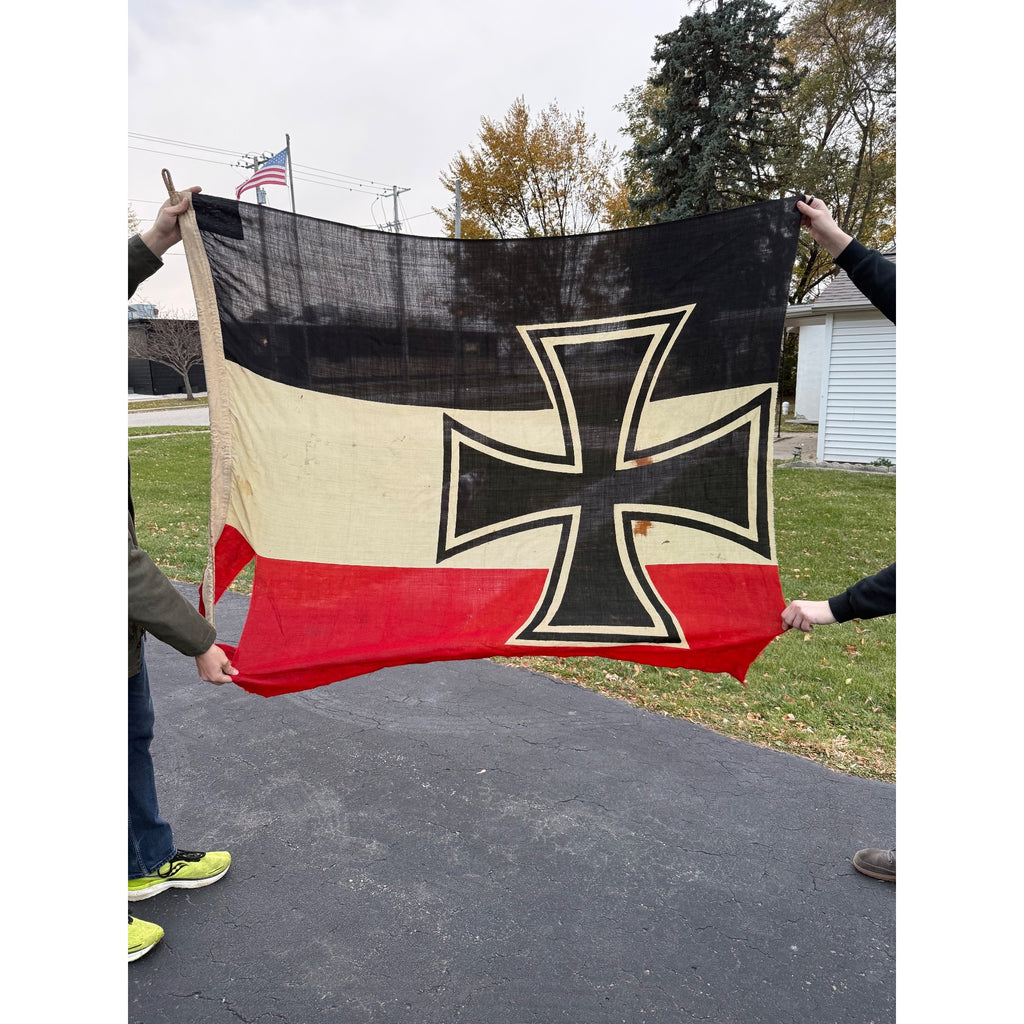 Original WWI Era Imperial German Jack Naval Ship's Flag Kriegsmarine