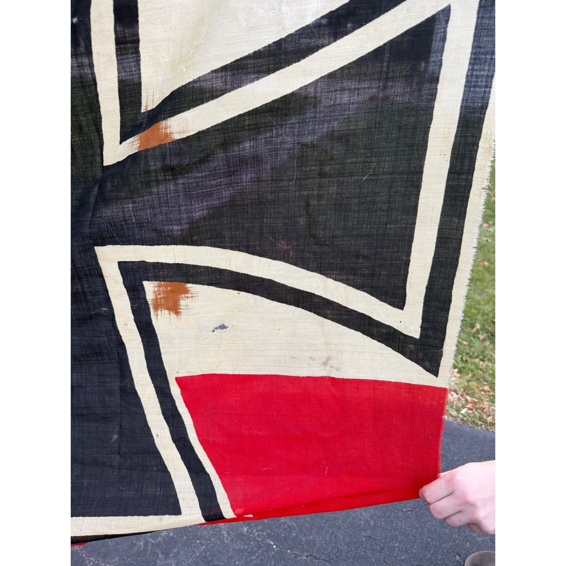 Original WWI Era Imperial German Jack Naval Ship's Flag Kriegsmarine