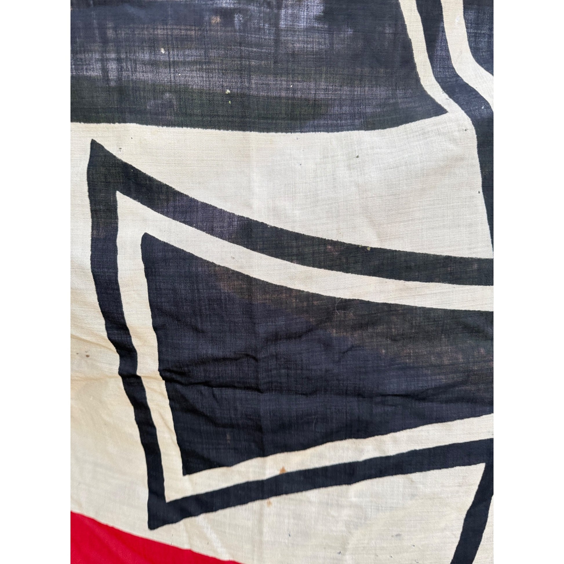 Original WWI Era Imperial German Jack Naval Ship's Flag Kriegsmarine