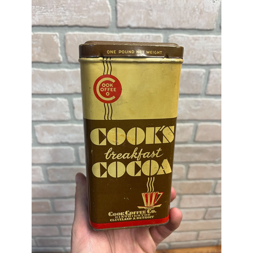 Vintage Cook’s Breakfast Cocoa Empty Tin 1 lb Cleveland/Detroit
