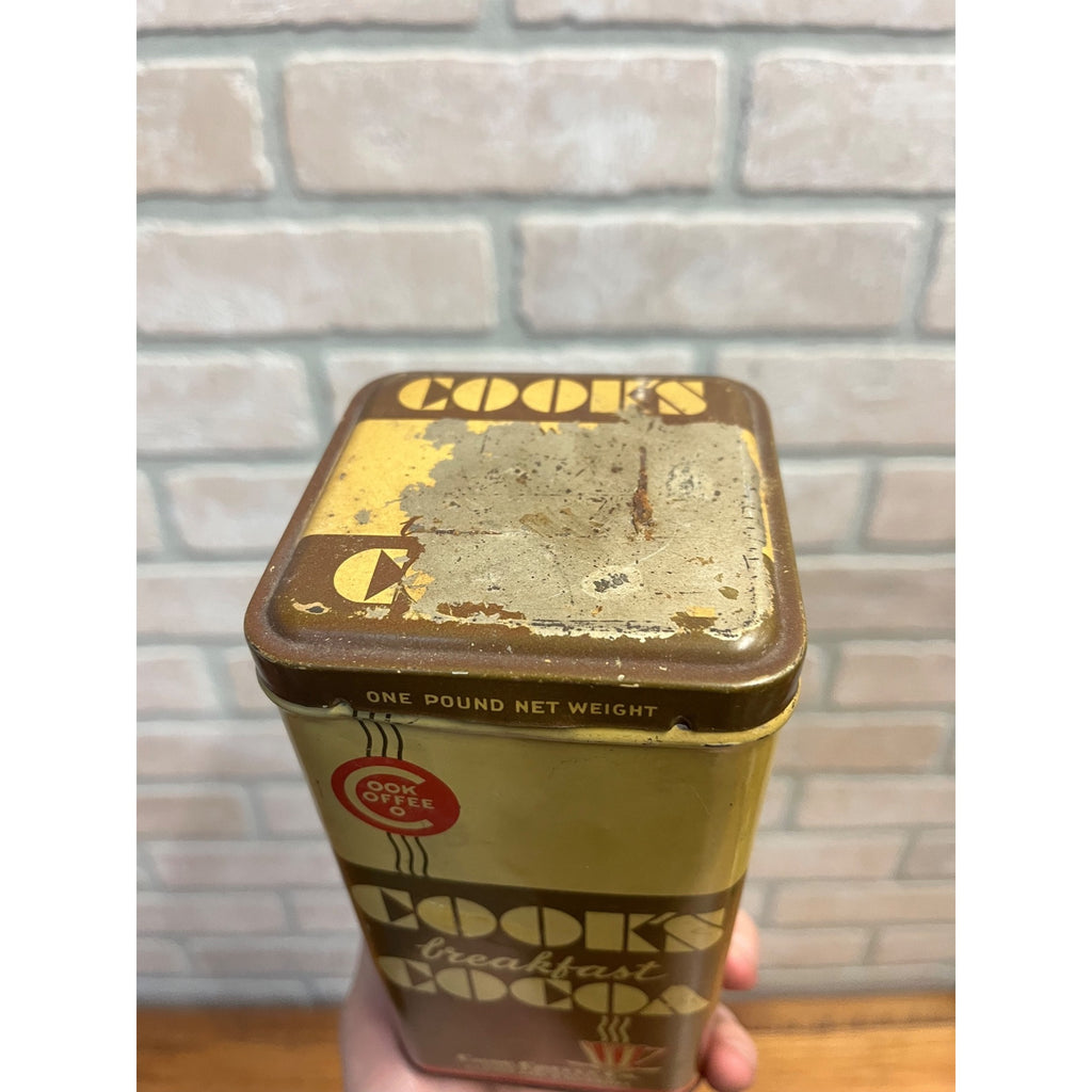 Vintage Cook’s Breakfast Cocoa Empty Tin 1 lb Cleveland/Detroit
