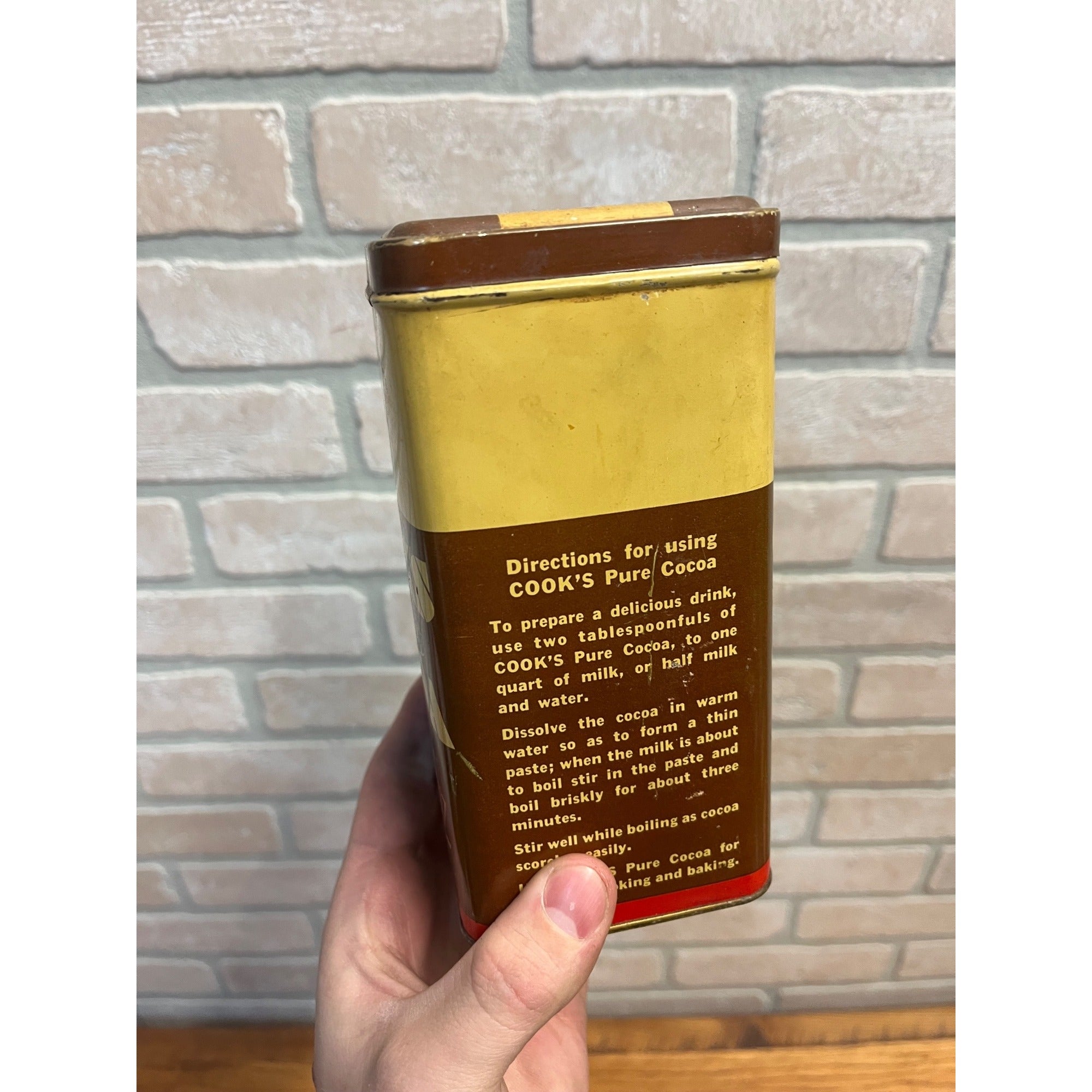 Vintage Cook’s Breakfast Cocoa Empty Tin 1 lb Cleveland/Detroit