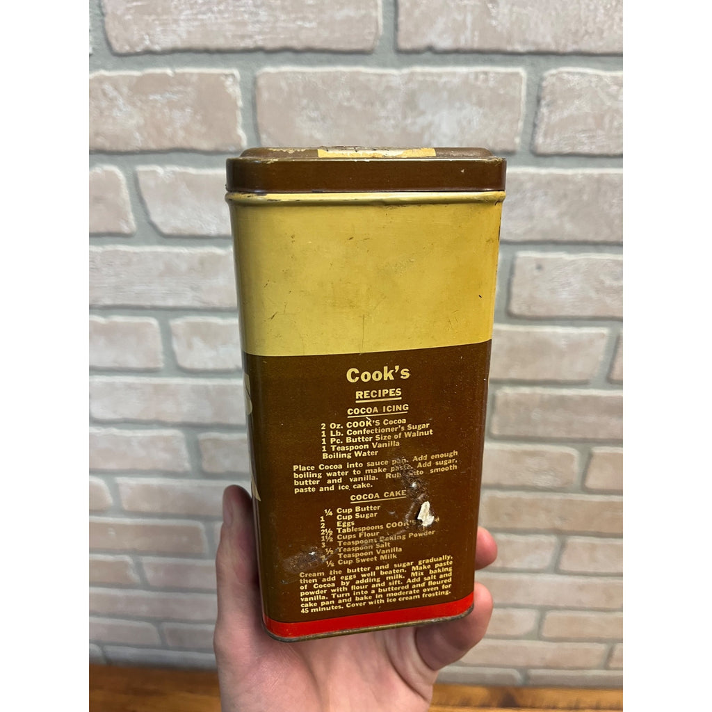 Vintage Cook’s Breakfast Cocoa Empty Tin 1 lb Cleveland/Detroit