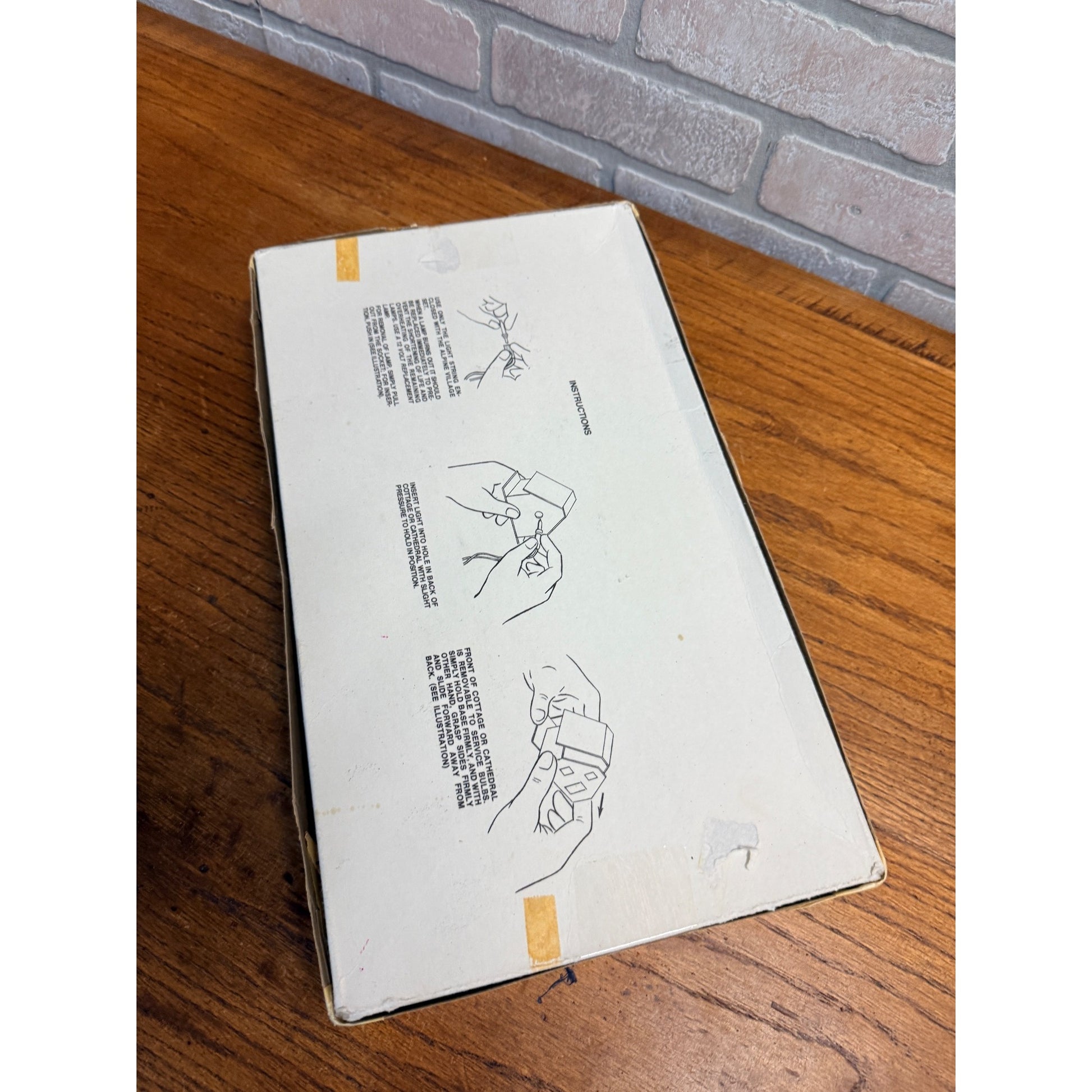 Vintage Sears Christmas Alpine Village 9 Piece Set with Box & Lights - Works