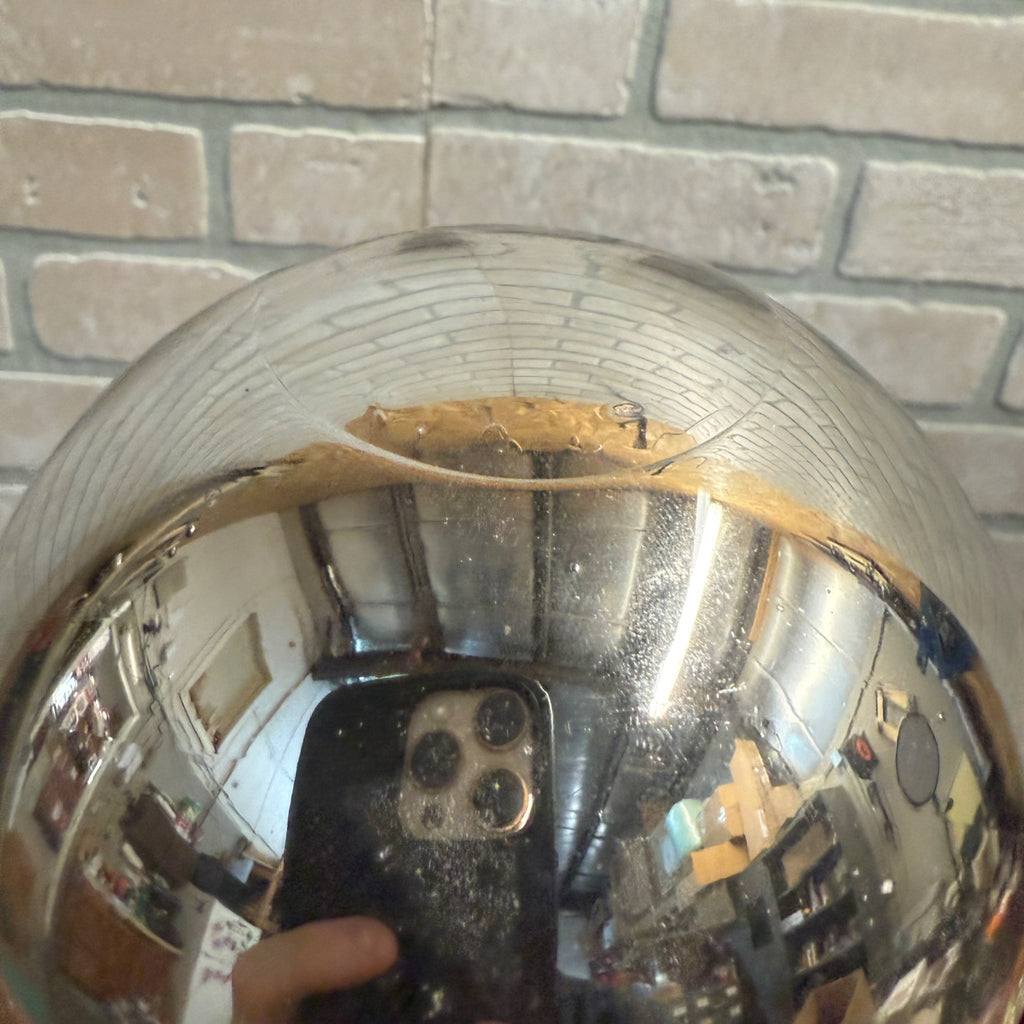 4-1/2" Silver Antique German Large Kugel Christmas Ornament