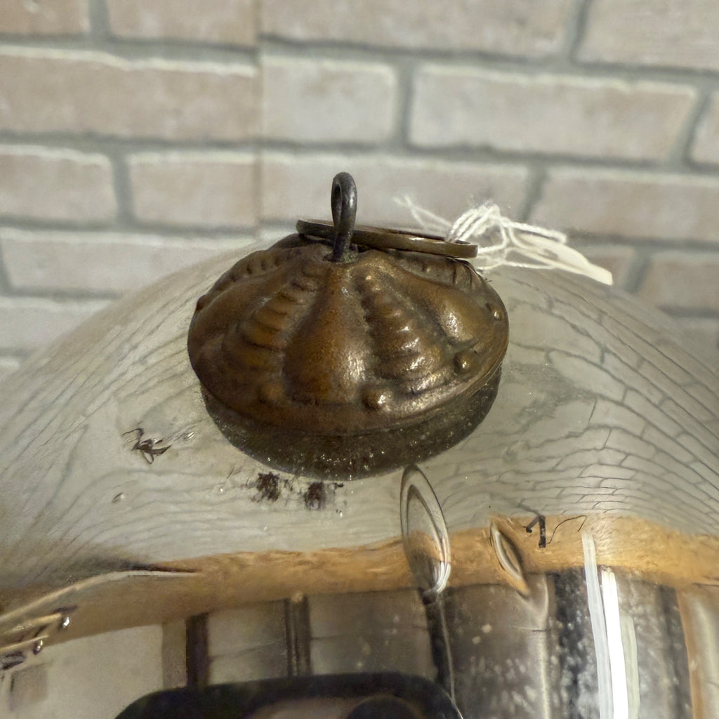 4-1/2" Silver Antique German Large Kugel Christmas Ornament