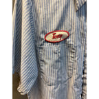 Vintage Chevrolet 1970s Workwear Service Dept Shirt Tony Blue Striped