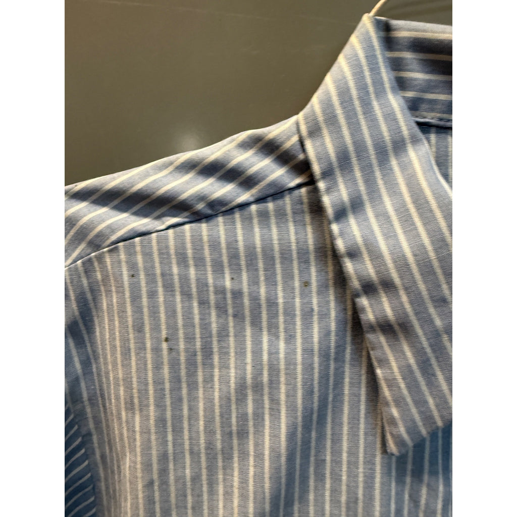 Vintage Chevrolet 1970s Workwear Service Dept Shirt Tony Blue Striped