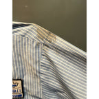 Vintage Chevrolet 1970s Workwear Service Dept Shirt Tony Blue Striped