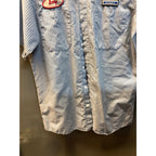 Vintage Chevrolet 1970s Workwear Service Dept Shirt Tony Blue Striped