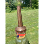 Standard Iso-Vis Glass 1 Quart Oil Bottle Metal Spout Top Glass