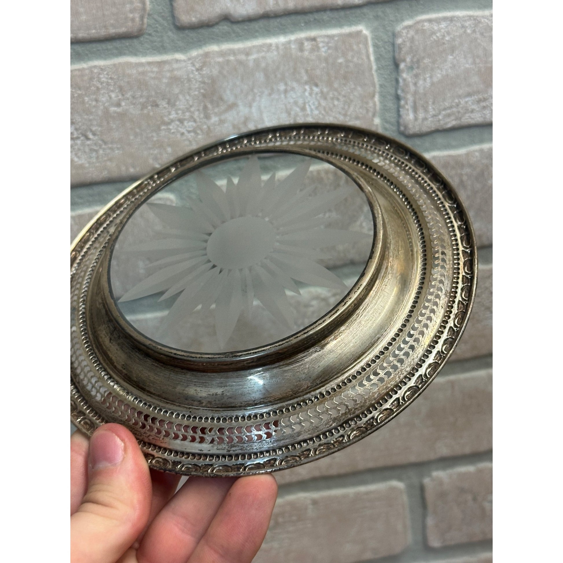 Frank M. Whiting "Talisman Rose" Sterling Silver  Lemon Dish 6.75"