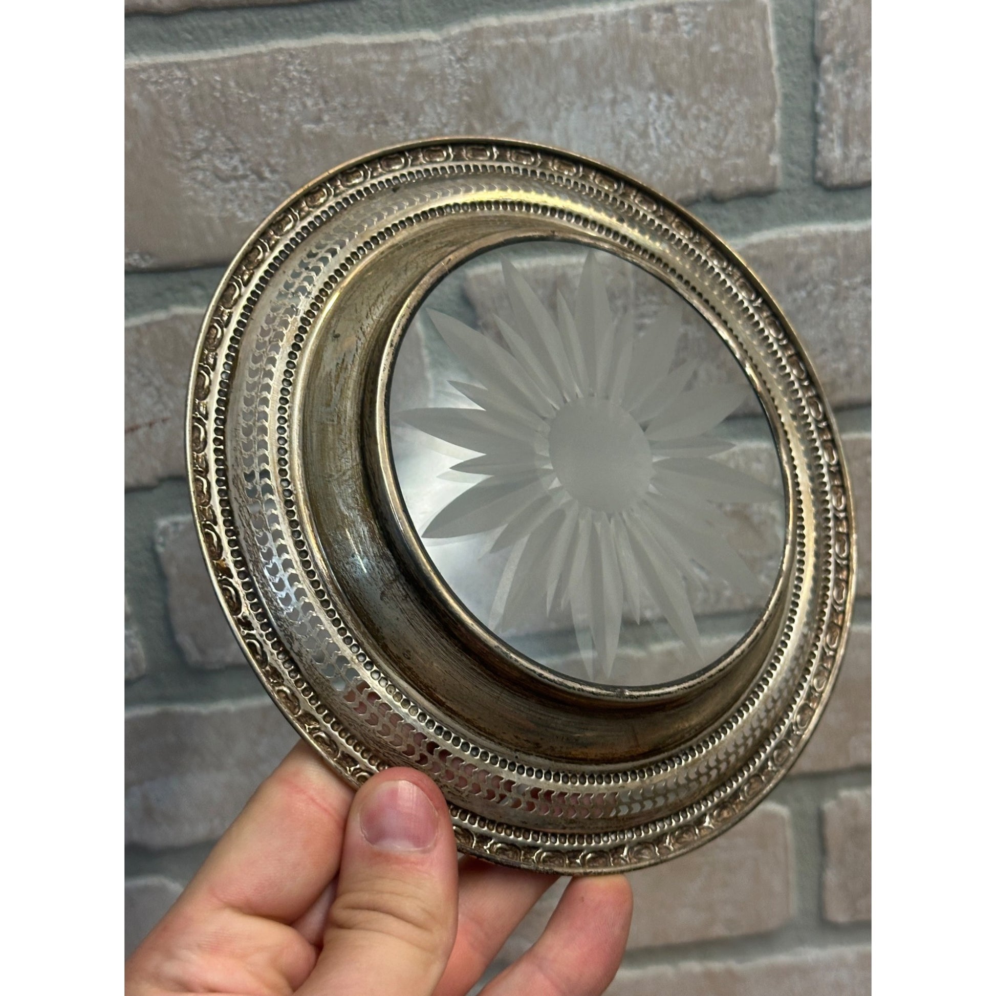 Frank M. Whiting "Talisman Rose" Sterling Silver  Lemon Dish 6.75"