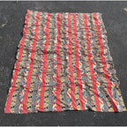 Vintage 1930s 40s Handmade Cotton Bedspread Coverlet Ruffled Quilt Folk Art