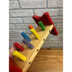 Vintage Playskool Pounding Bench Wooden Toy Game Flip Over Hammering 1970s