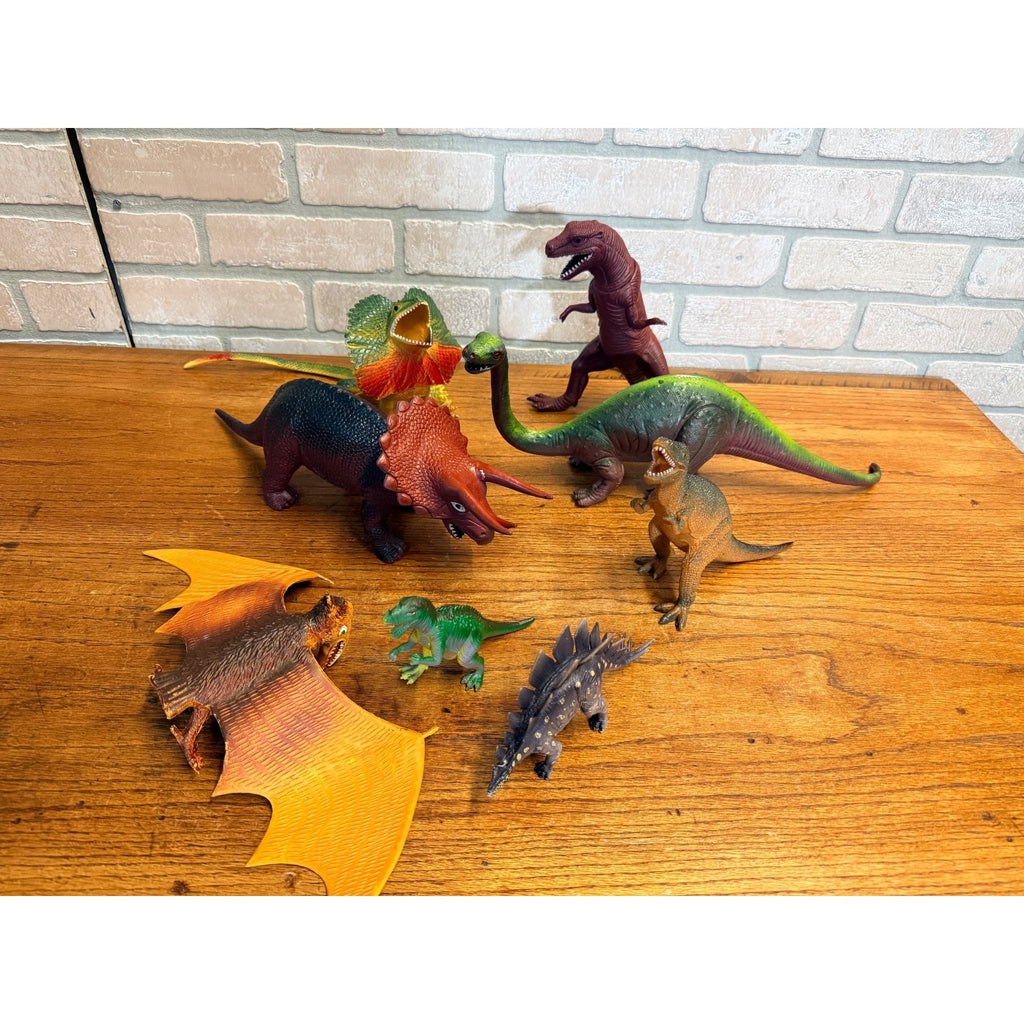 Vintage Toy Dinosaur Rubber Plastic Lot Imperial Pterodactyl Dor Mei ++