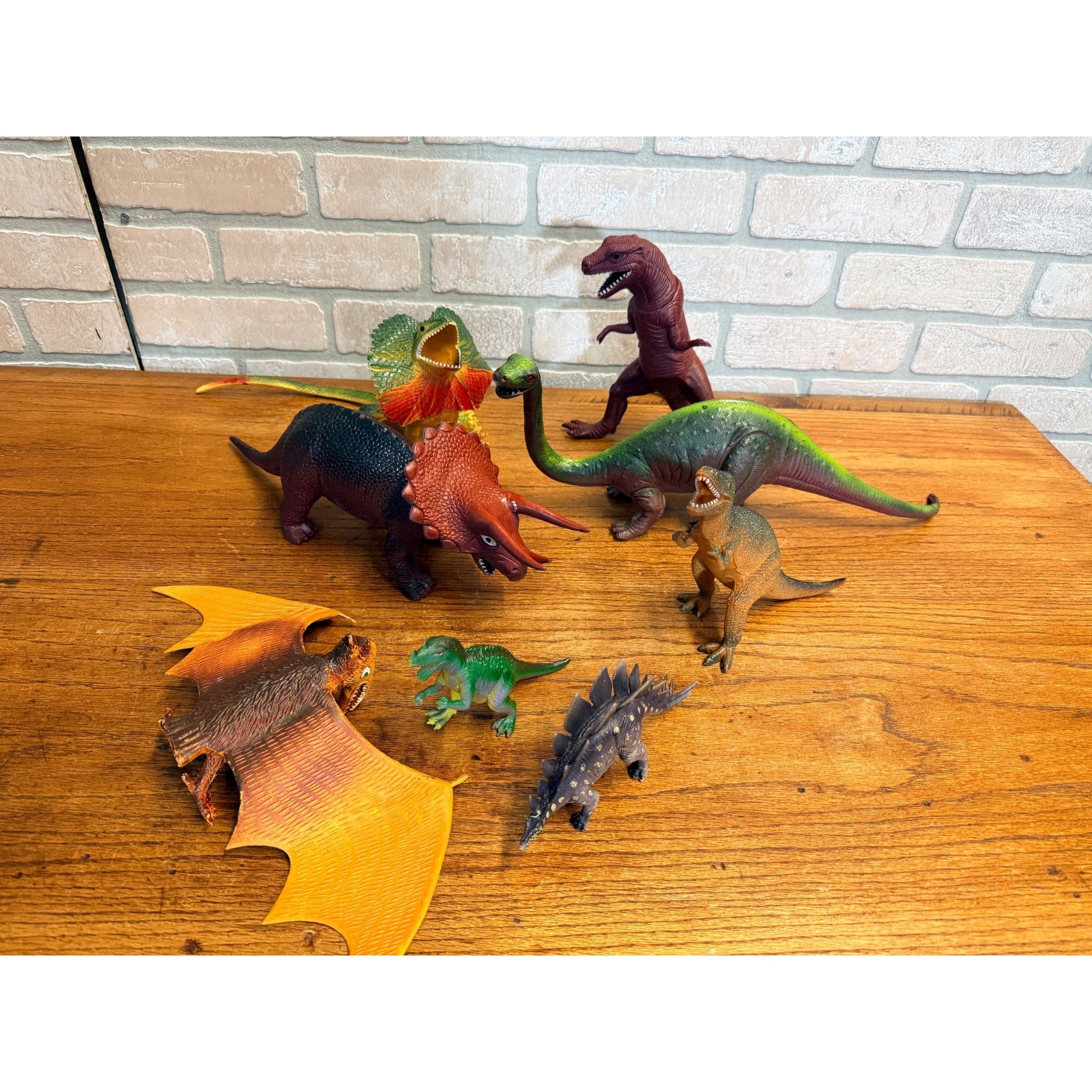 Vintage Toy Dinosaur Rubber Plastic Lot Imperial Pterodactyl Dor Mei ++