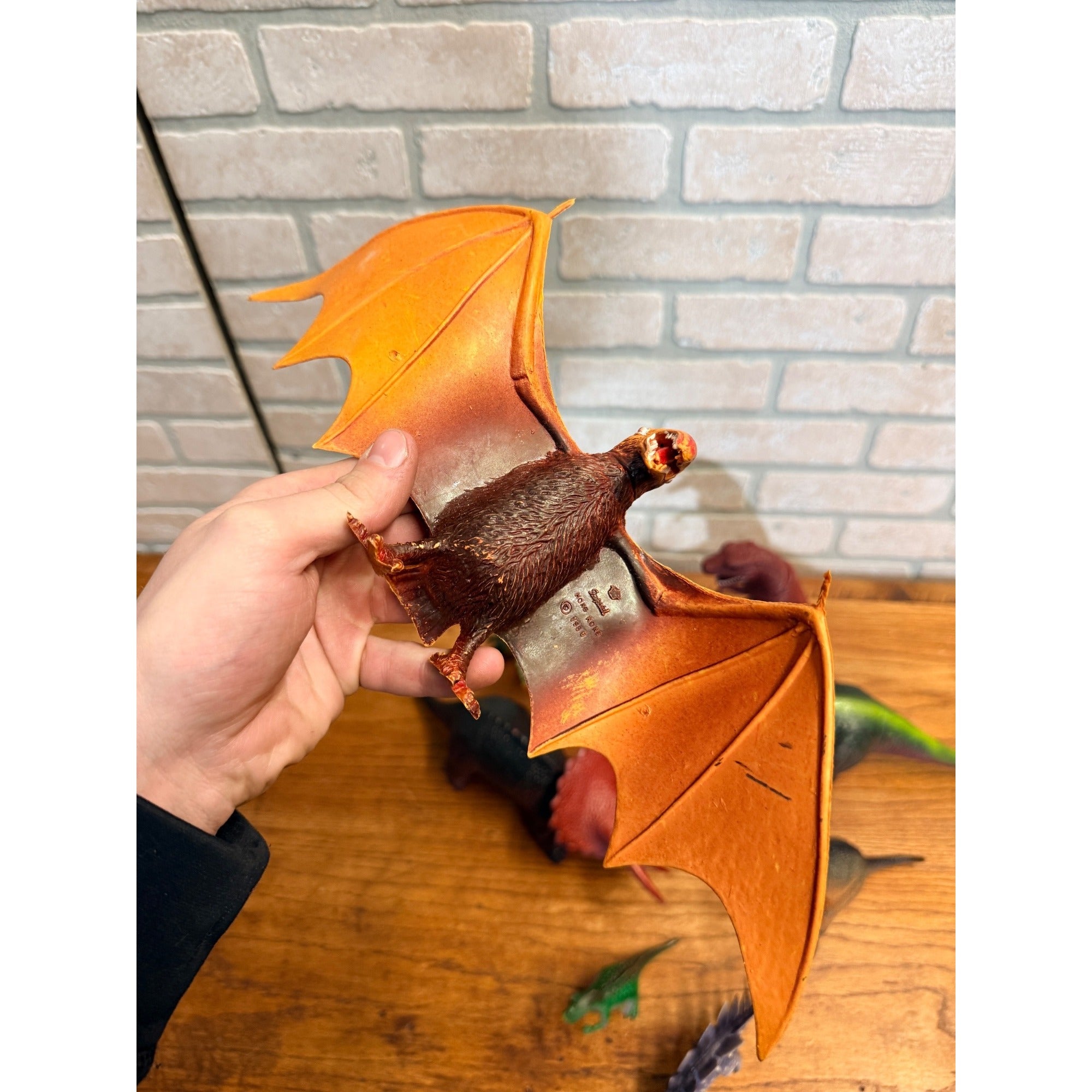 Vintage Toy Dinosaur Rubber Plastic Lot Imperial Pterodactyl Dor Mei ++