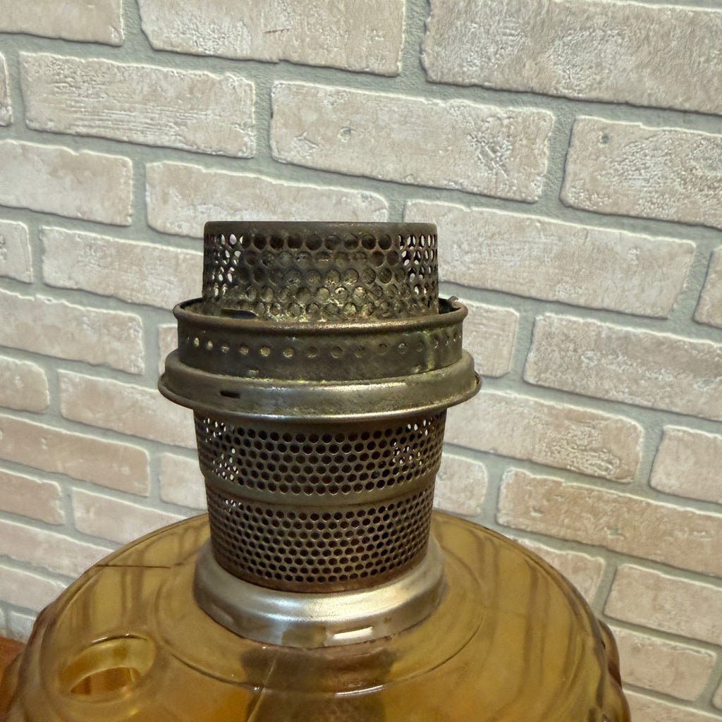 Vintage Aladdin Amber Yellow Oil Burner Lamp - No Chimney As-Is