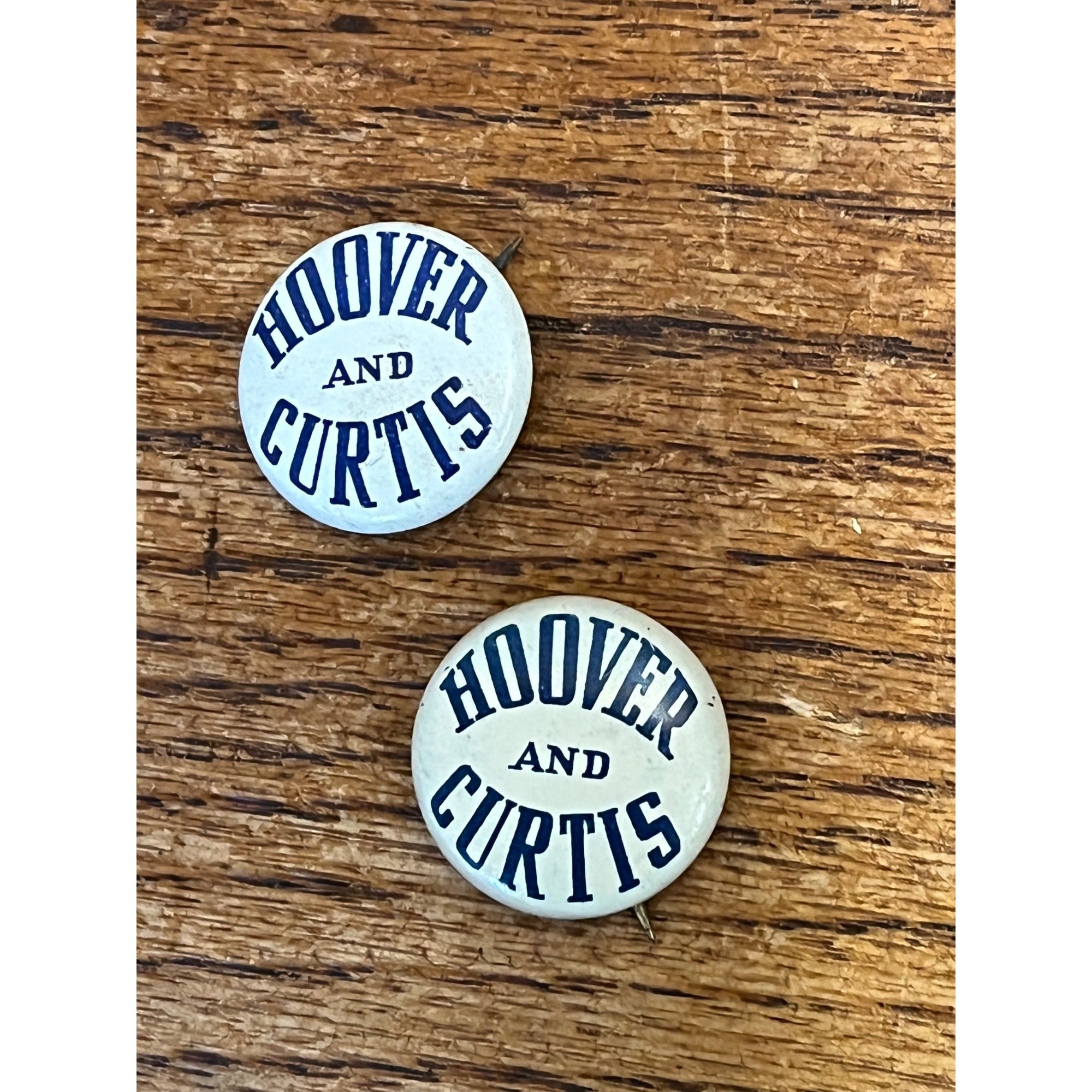 Herbert Hoover Curtis Lot (2) Pins Pinback Button Campaign President 1928-32