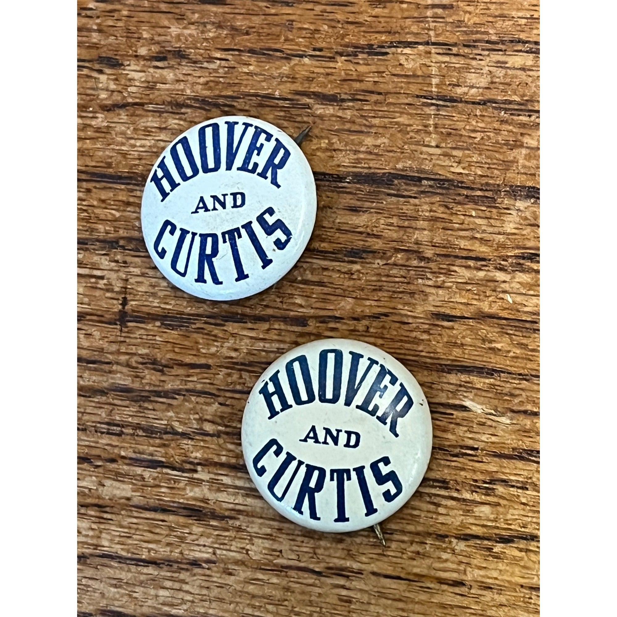 Herbert Hoover Curtis Lot (2) Pins Pinback Button Campaign President 1928-32