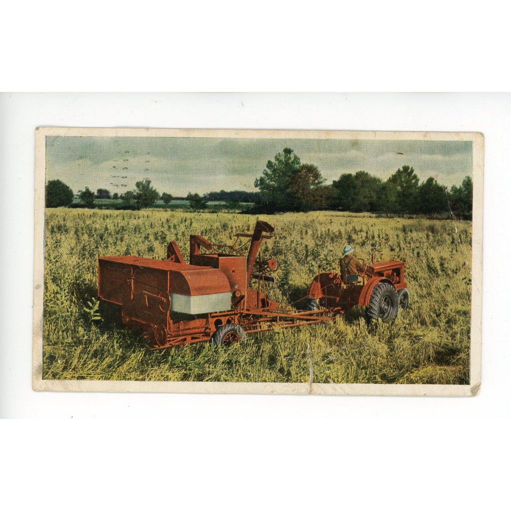 1930S All-Crop Harvester Farming Photo Postcard Allis Chalmers Rough Wisconsin
