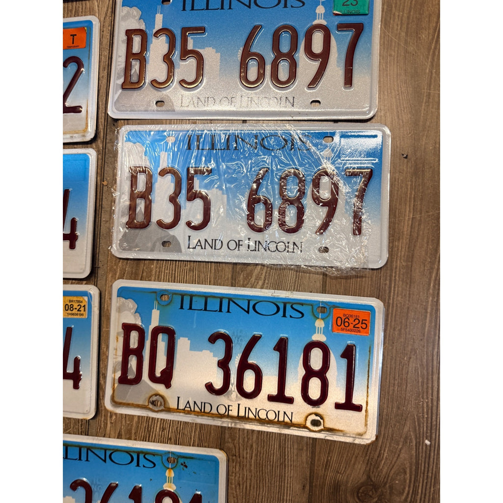 Vintage Large Lot (10) Illinois Skyline License Plates 2020s Land of Lincoln