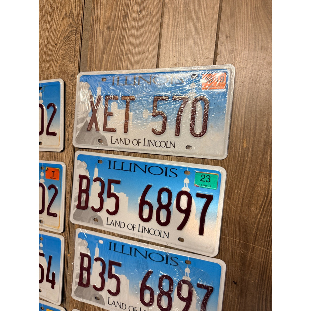 Vintage Large Lot (10) Illinois Skyline License Plates 2020s Land of Lincoln
