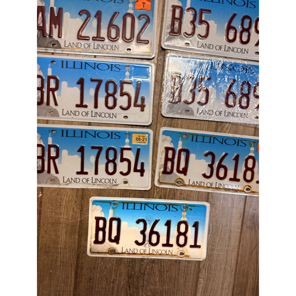 Vintage Large Lot (10) Illinois Skyline License Plates 2020s Land of Lincoln