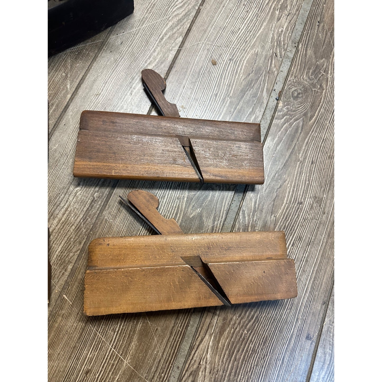 Antique Lot (5) 1800s Woodworkign Planes Moulding Coffin