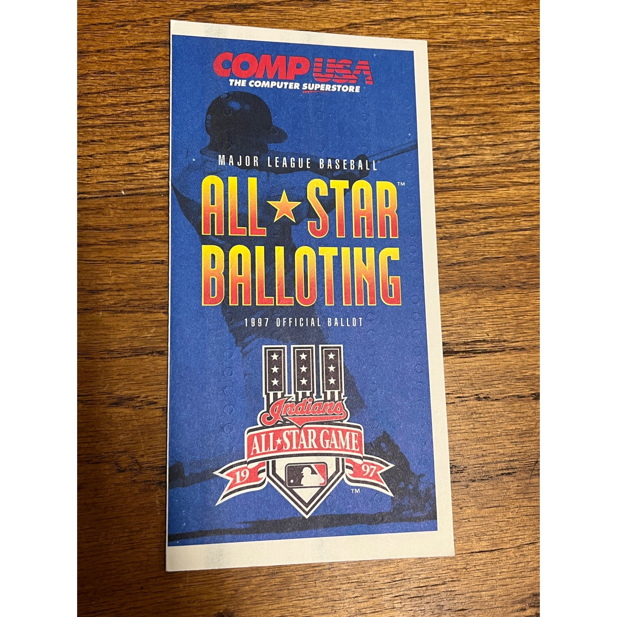 Vintage 1997 Official MLB All-Star Voting Ballot Unused - Indians