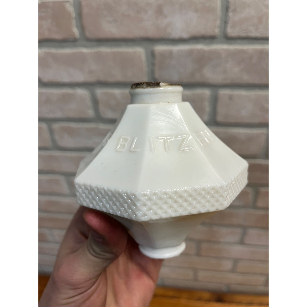 Antique White Milk Glass Wmg Diddie Blitzen Lightning Rod Ball Weathervane