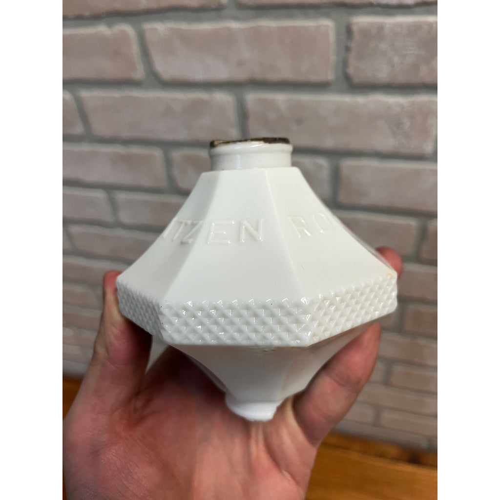 Antique White Milk Glass Wmg Diddie Blitzen Lightning Rod Ball Weathervane