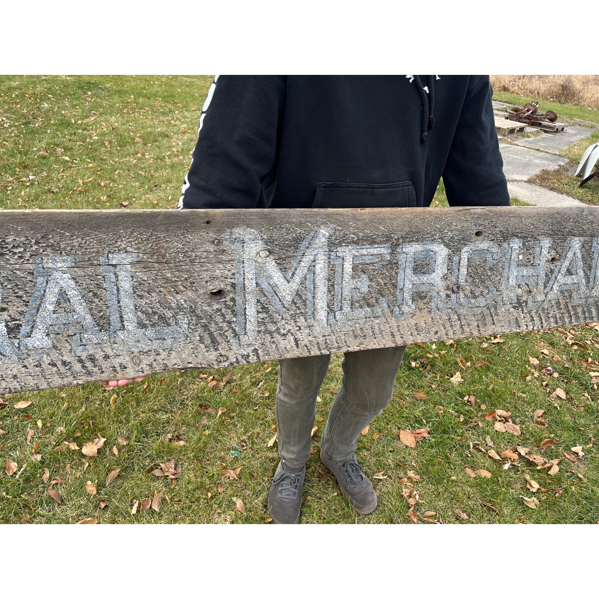 Original 1900s "General Merchandise" Hand Painted Store Trade Advertising Sign