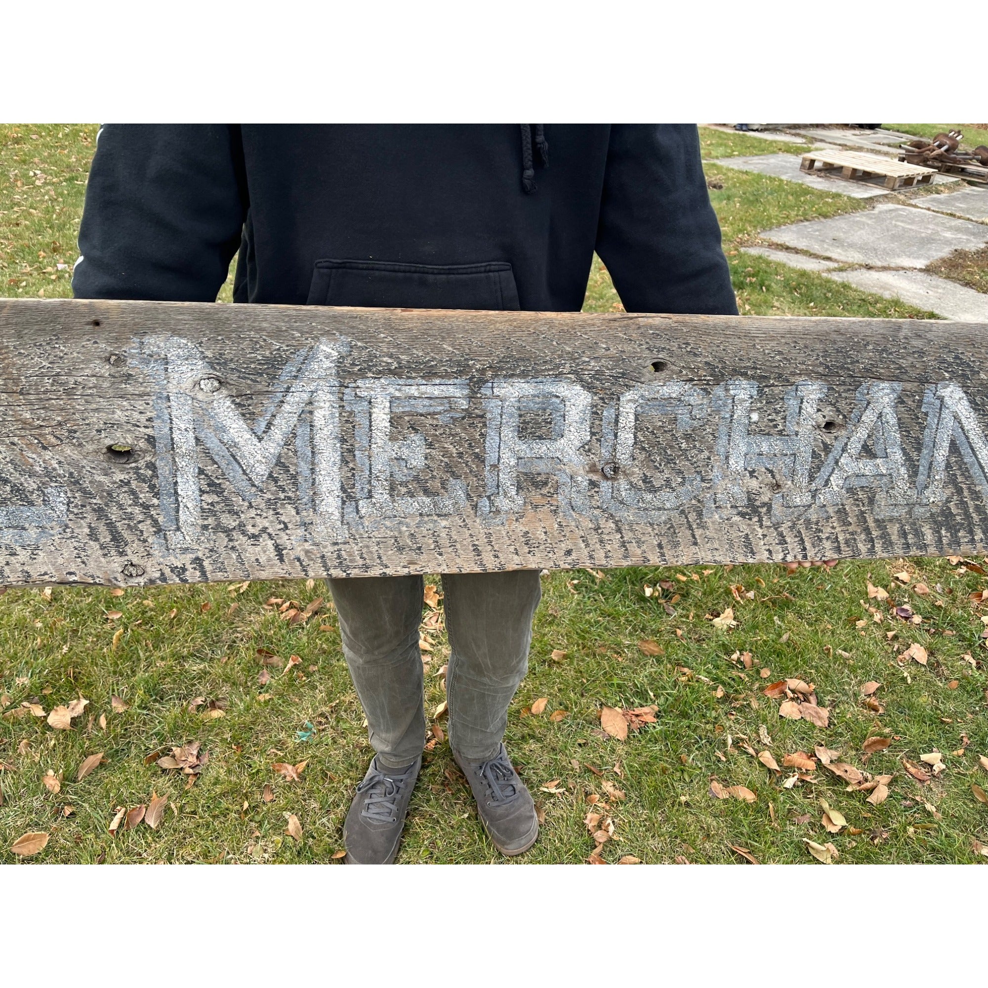 Original 1900s "General Merchandise" Hand Painted Store Trade Advertising Sign