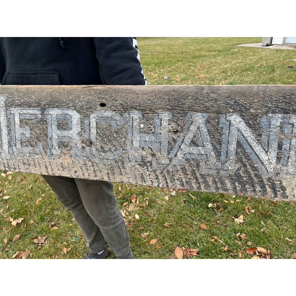 Original 1900s "General Merchandise" Hand Painted Store Trade Advertising Sign