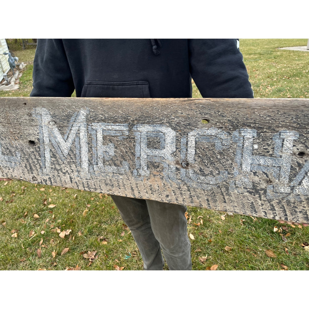 Original 1900s "General Merchandise" Hand Painted Store Trade Advertising Sign