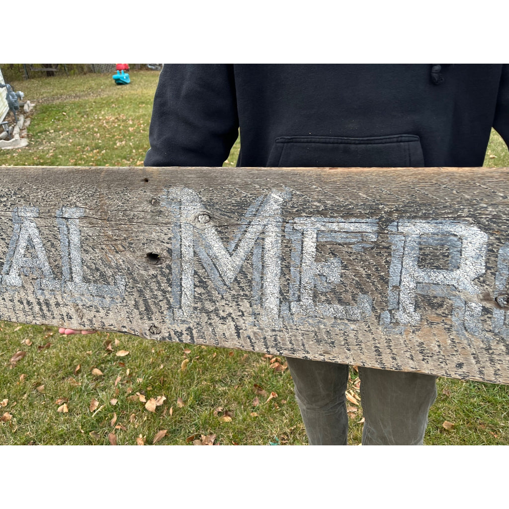 Original 1900s "General Merchandise" Hand Painted Store Trade Advertising Sign