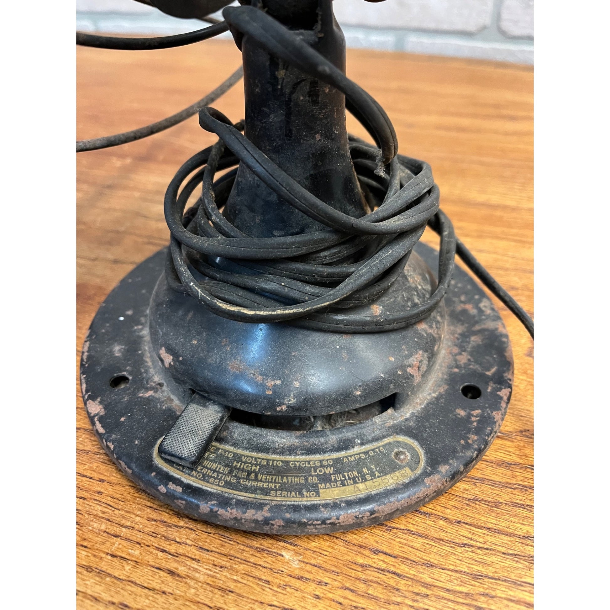 Antique Hunter Century Oscillating 10 Desk Fan Type F-10 - Parts/Repair