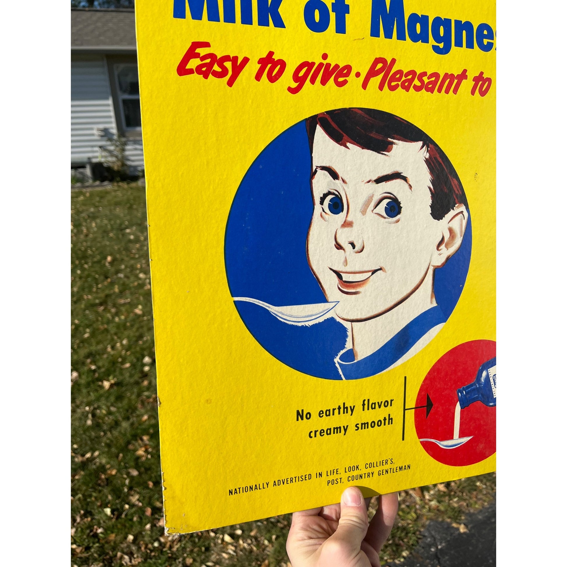 Vintage Rexall Milk Of Magnesia Cardboard Advertising Sign Store Display